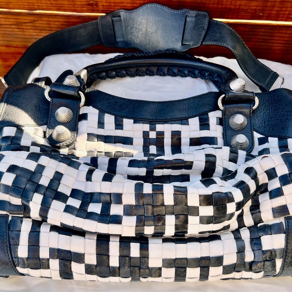 Balenciaga Le City Big Stud Woven Leather Classic! - Picture 4 of 8